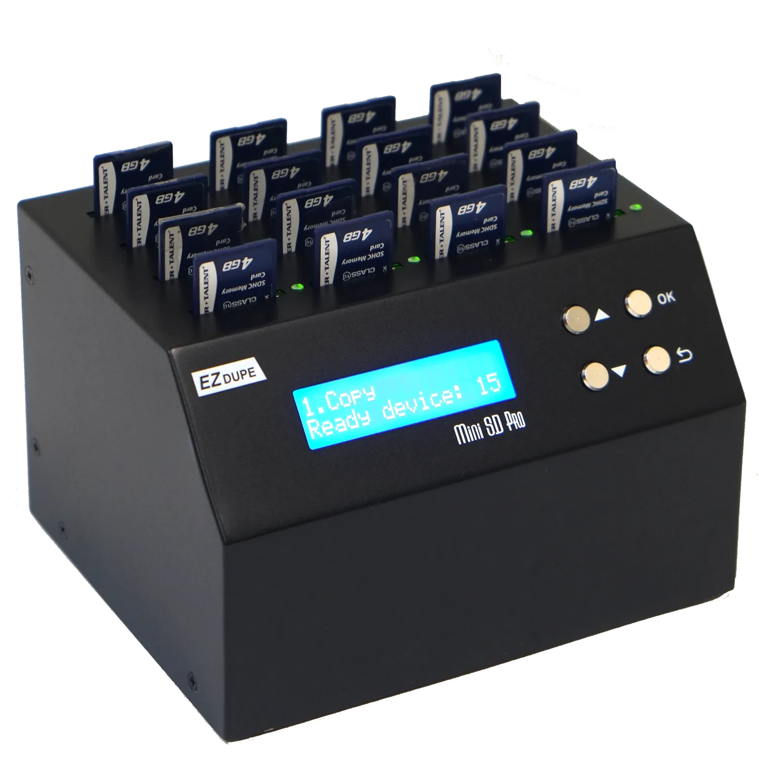 1 to 15 SD Duplicator - Flash Media Compact Cloner & Eraser (MiniSD Pro) DM-FD0-8SD15B