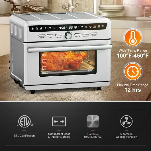 26.4 Qt 1800W 10-in-1 Air Fryer Toaster Oven with Recipe