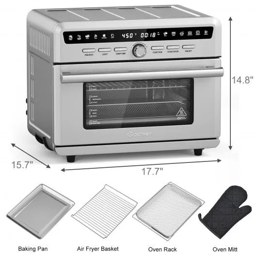 26.4 Qt 1800W 10-in-1 Air Fryer Toaster Oven with Recipe