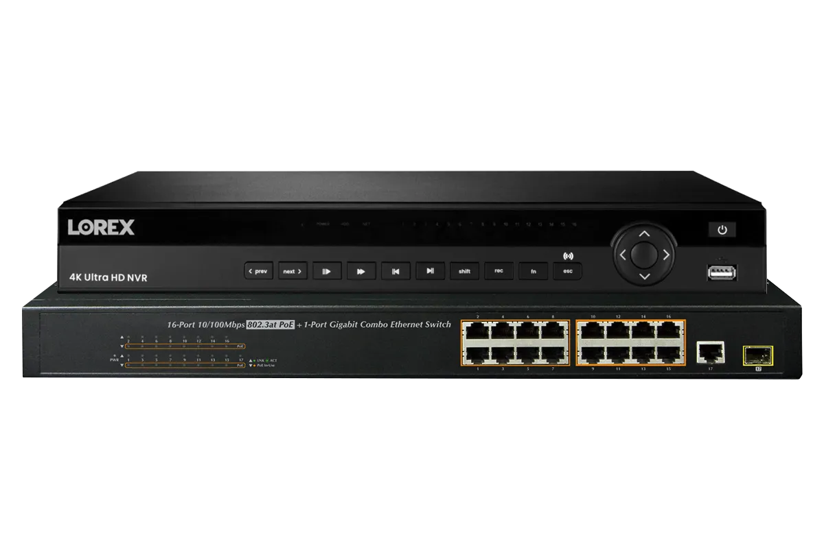 4K Nocturnal IP System with 32-channel NVR, Twelve 4K Dome and Twelve 4K Motorized Zoom Bullet IP Cameras