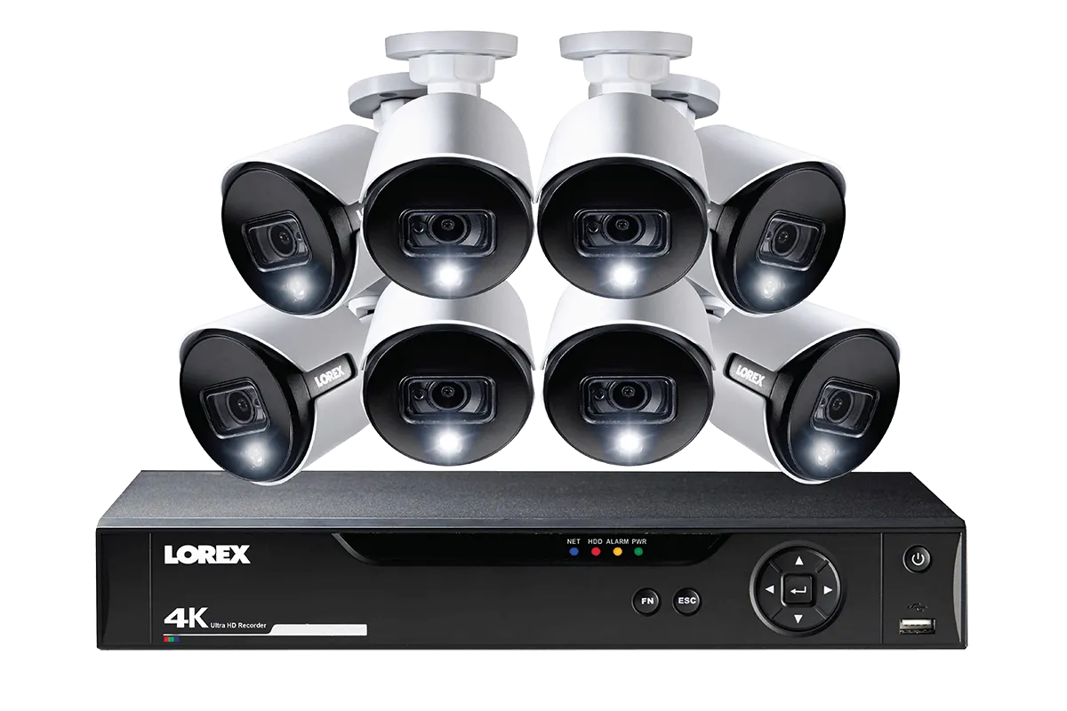 4K Ultra HD 16 Channel Security System with 8 Active Deterrence 4K (8MP) Cameras