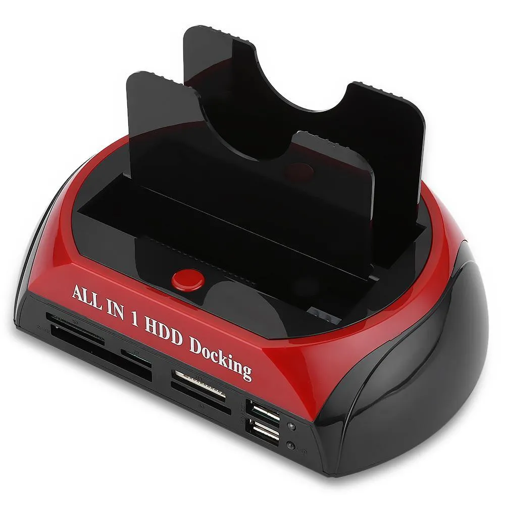 All-in-1 Dual Hard Drive HDD Docking Station with One Touch Backup for 2.5"/3.5" SATA IDE