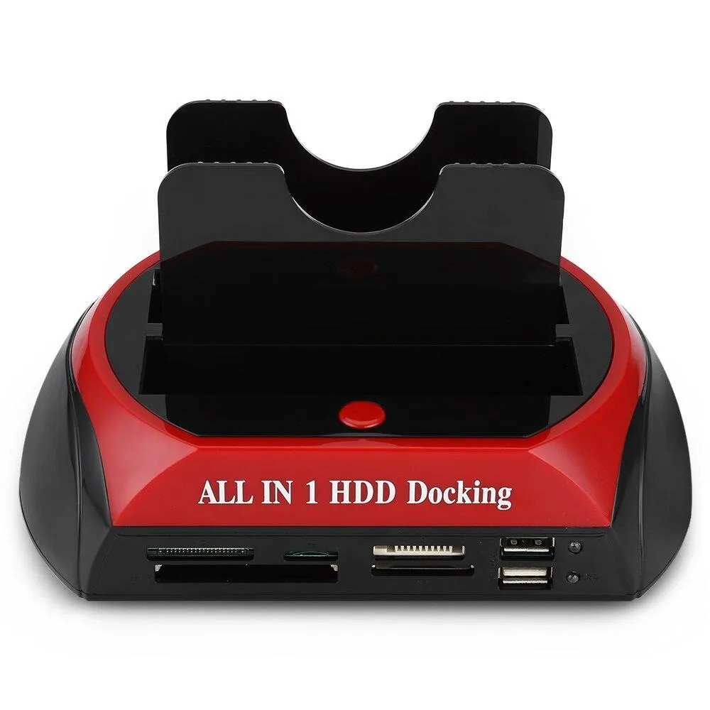 All-in-1 Dual Hard Drive HDD Docking Station with One Touch Backup for 2.5"/3.5" SATA IDE