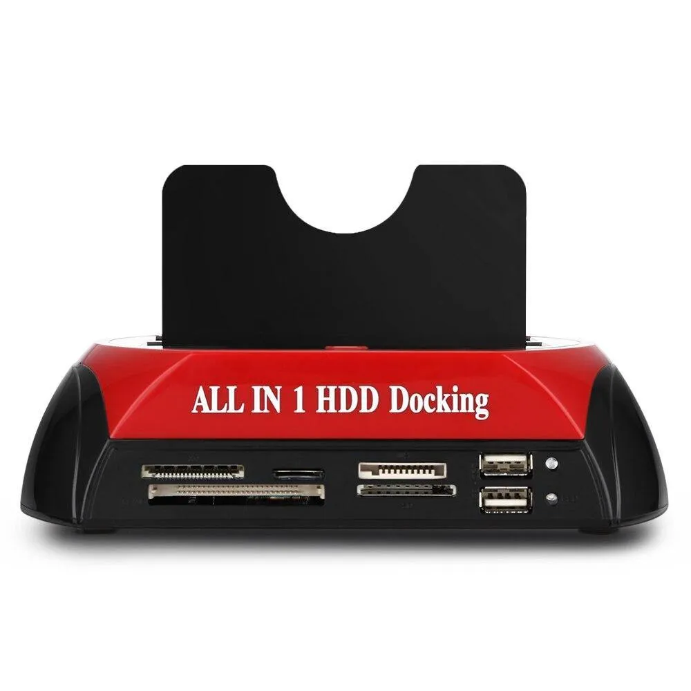 All-in-1 Dual Hard Drive HDD Docking Station with One Touch Backup for 2.5"/3.5" SATA IDE