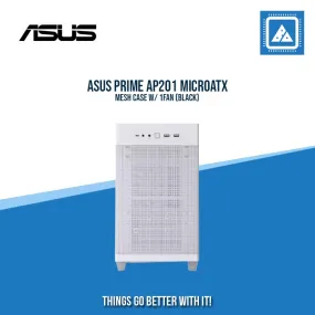 ASUS PRIME AP201 TEMPERED GLASS MICROATX CASE W/ 1FAN (WHITE)