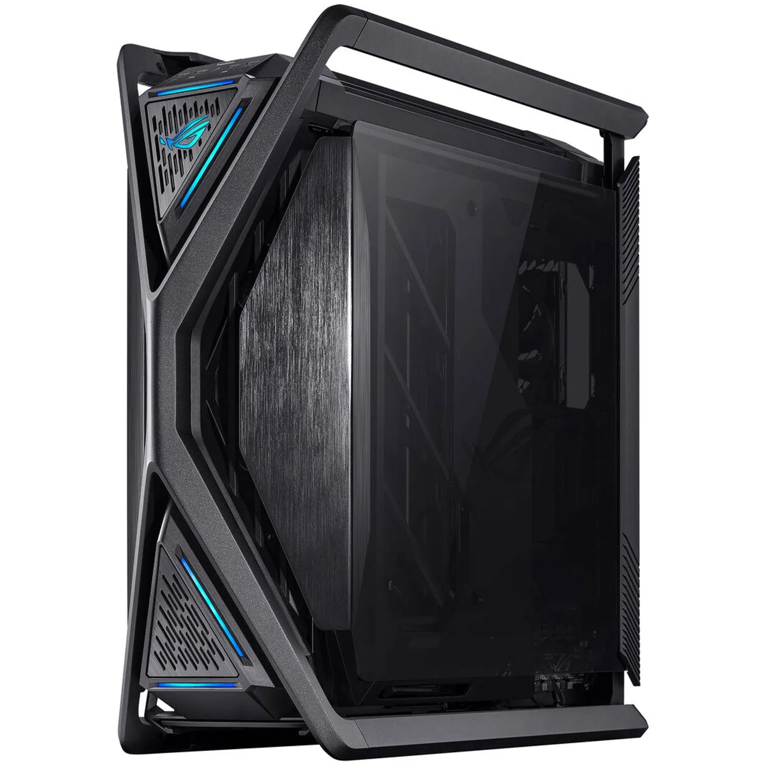 ASUS ROG Hyperion GR701 EATX full-tower computer case with semi-open structure, tool-free side panels, supports up to 2 x 420mm radiators, built-in graphics card holder,2x front panel Type-C