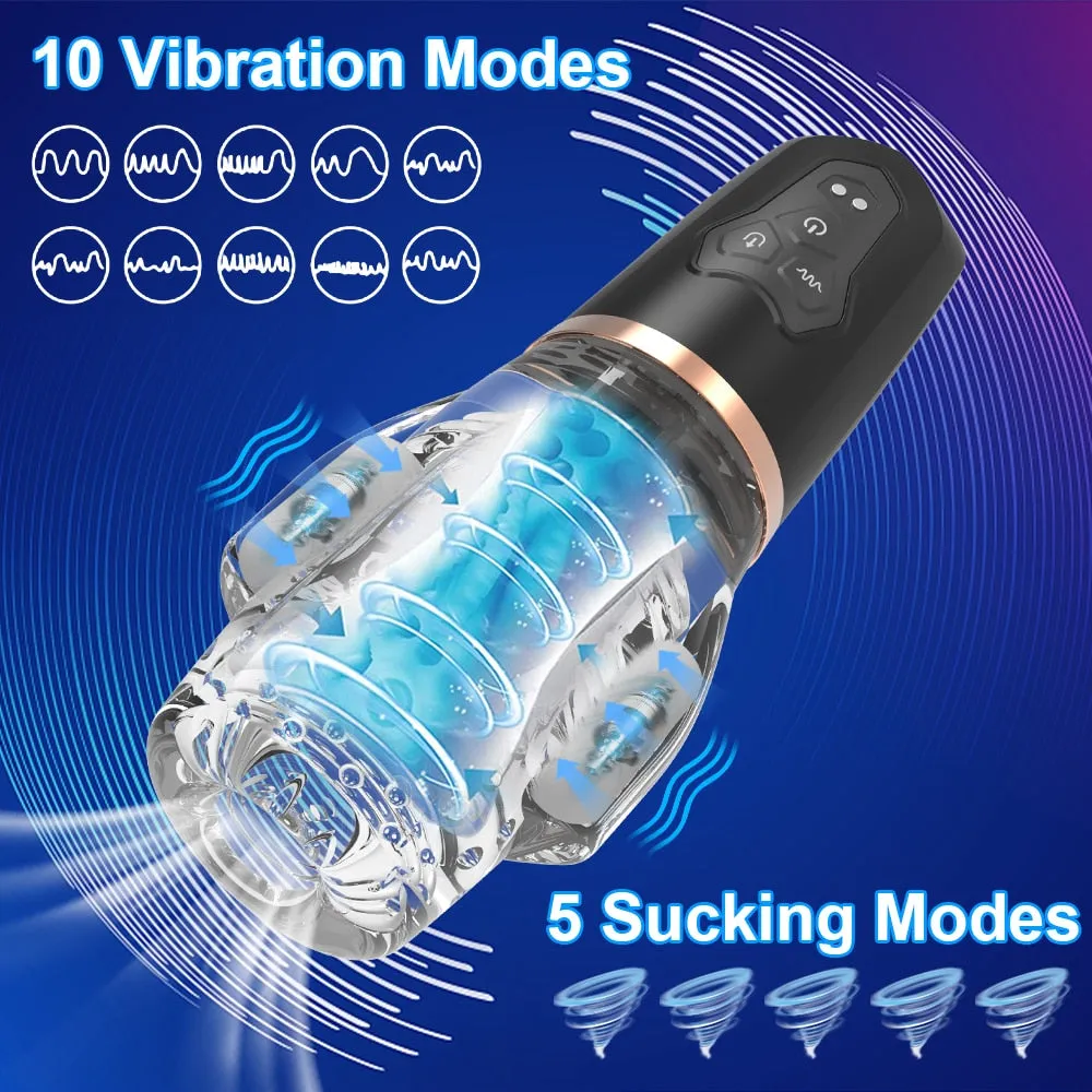 Automatic Sucking Vibration Male Masturbators Cup Blowjob Masturbation Sex Toys for Men