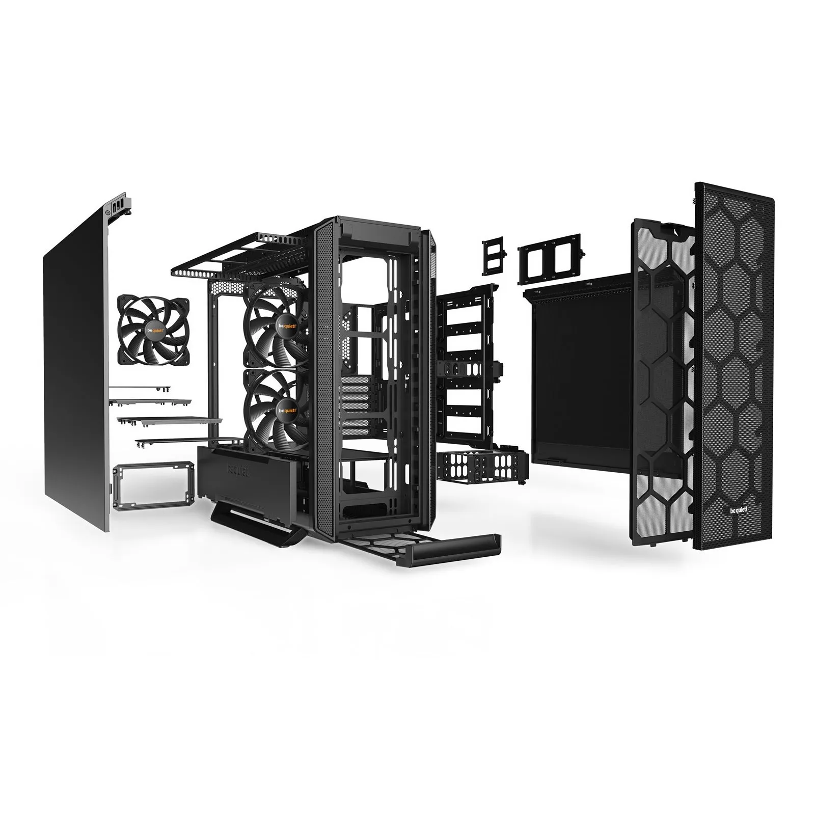 Be Quiet! Silent Base 802 Gaming Case, E-ATX, No PSU, 3 x Pure Wings 2 Fans, Fan Controller, USB-C, Interchangeable Top & Front