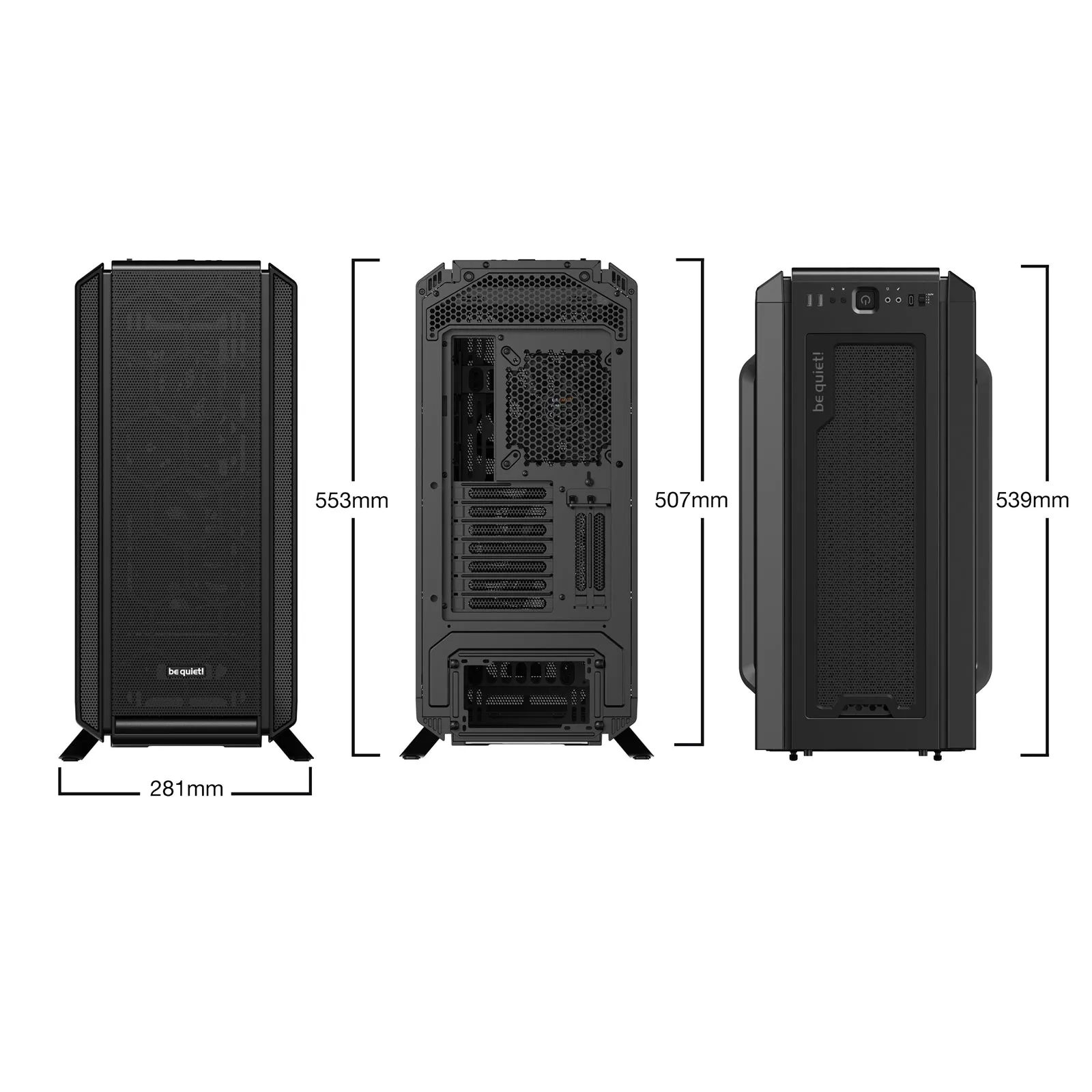 Be Quiet! Silent Base 802 Gaming Case, E-ATX, No PSU, 3 x Pure Wings 2 Fans, Fan Controller, USB-C, Interchangeable Top & Front