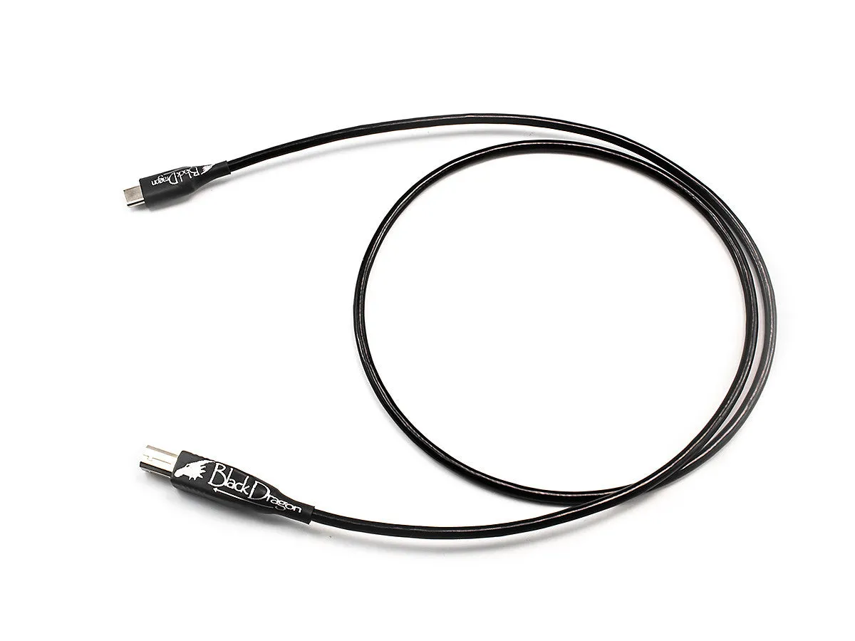 High-Speed Black Dragon USB Charging and Data Transfer Cable - Durable, Tangle-Free Design for Fast Connectivity