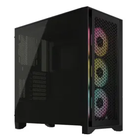 Corsair iCUE 4000D RGB AIRFLOW Gaming Case w/ Glass Window, E-ATX, 3x AF120 RGB Fans, High-Airflow Front, USB-C, RGB Controller, Black