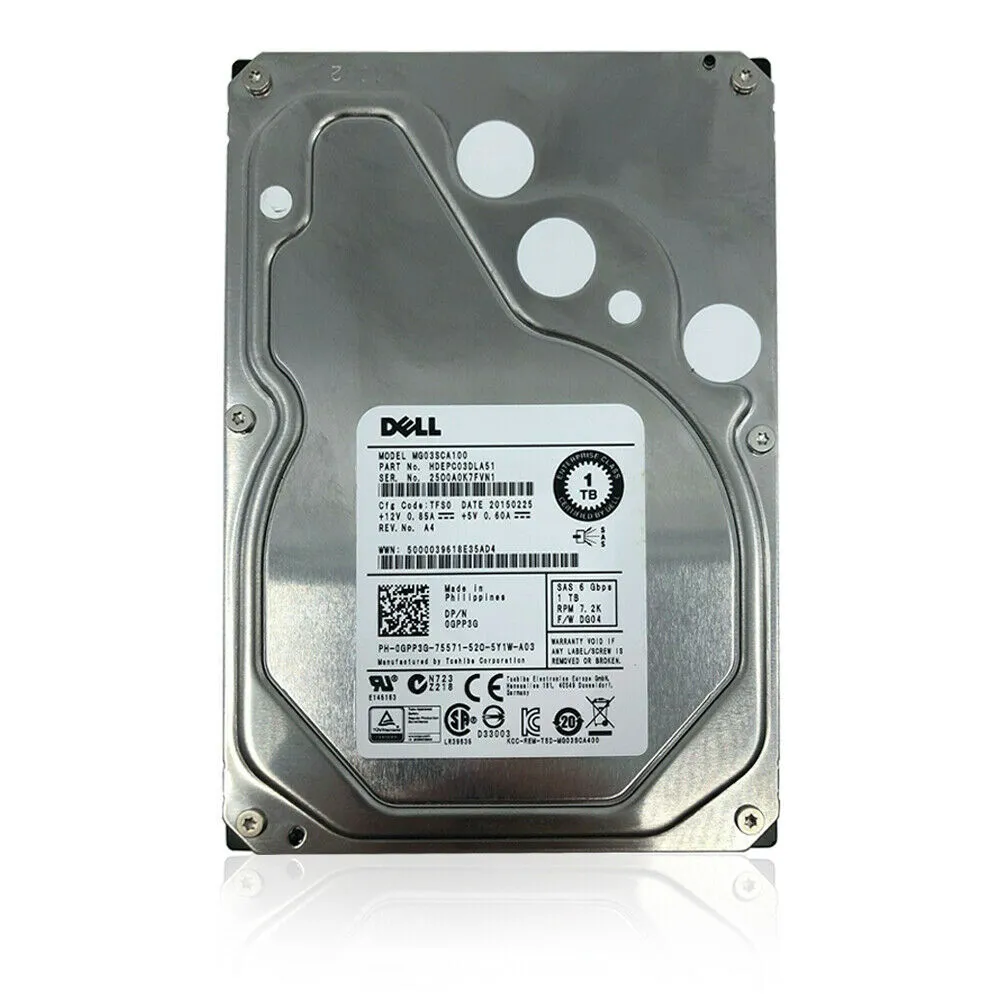 Dell (SAS) 3.5" 1TB Internal HD 7200rpm HDD HDEPC03DLA51 0GPP3G MG03SCA100