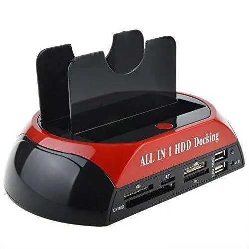 Dual 2.5"/3.5" IDE SATA HDD Hard Drive Disk All In 1 Clone Dock Docking Station