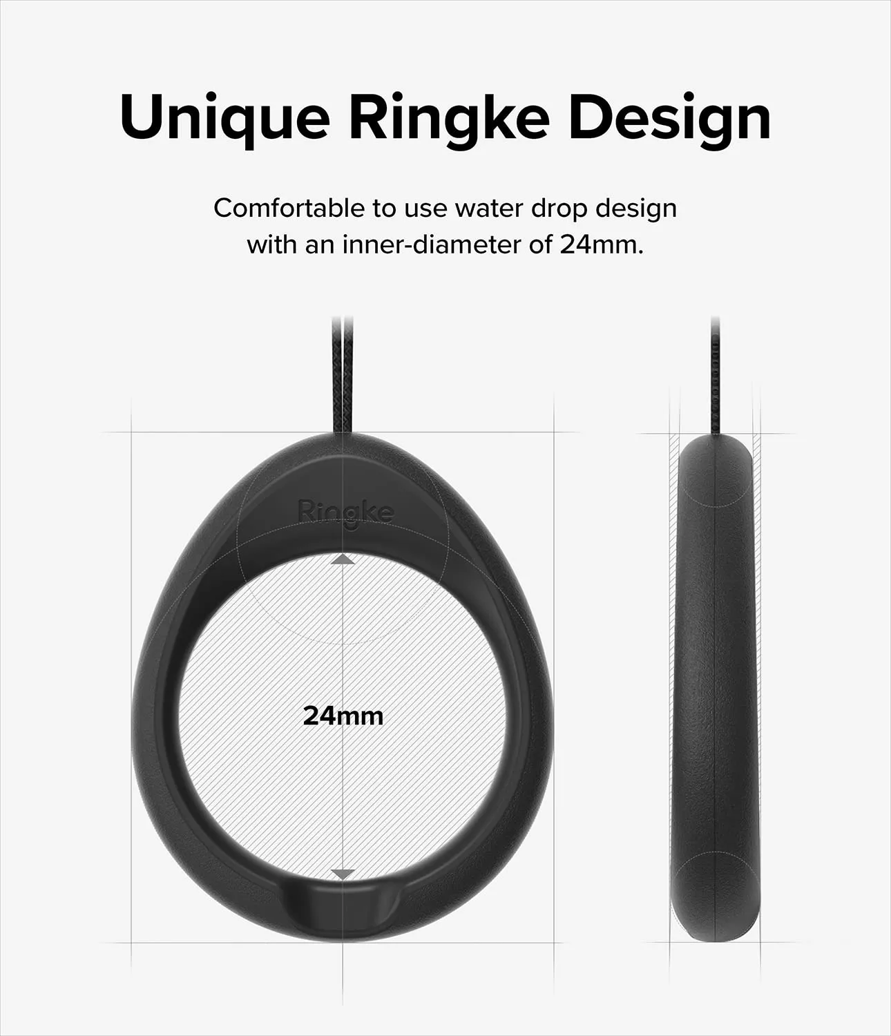 Finger Ring Strap - Black & Black