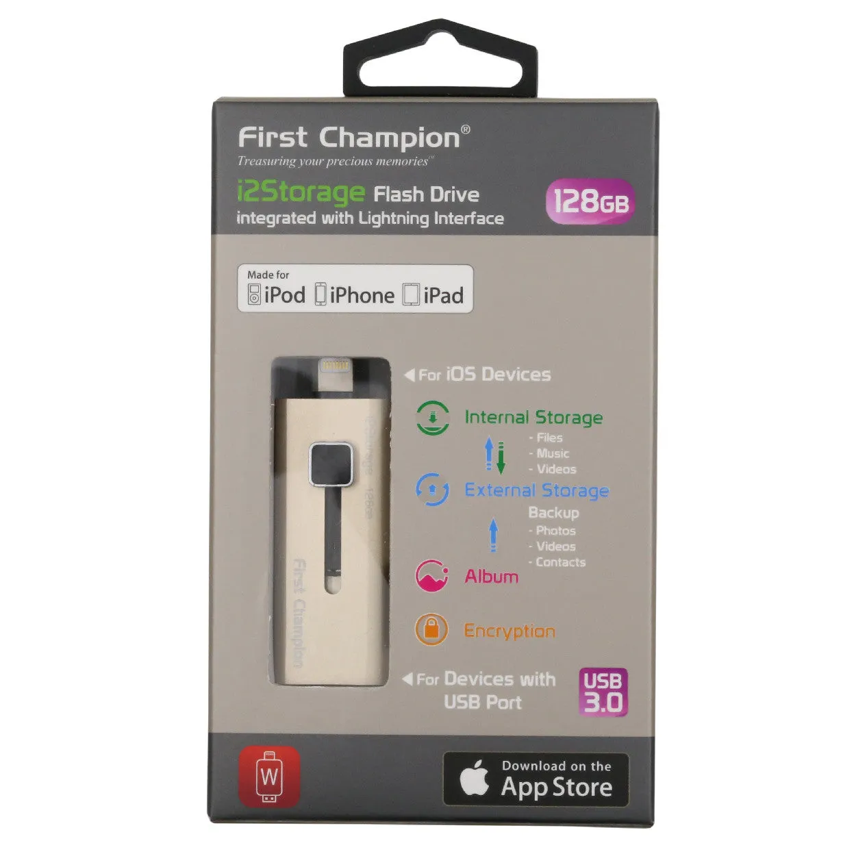 First Champion Mfi Lightning Flash Drives i2Storage USB 3.0 - 128GB