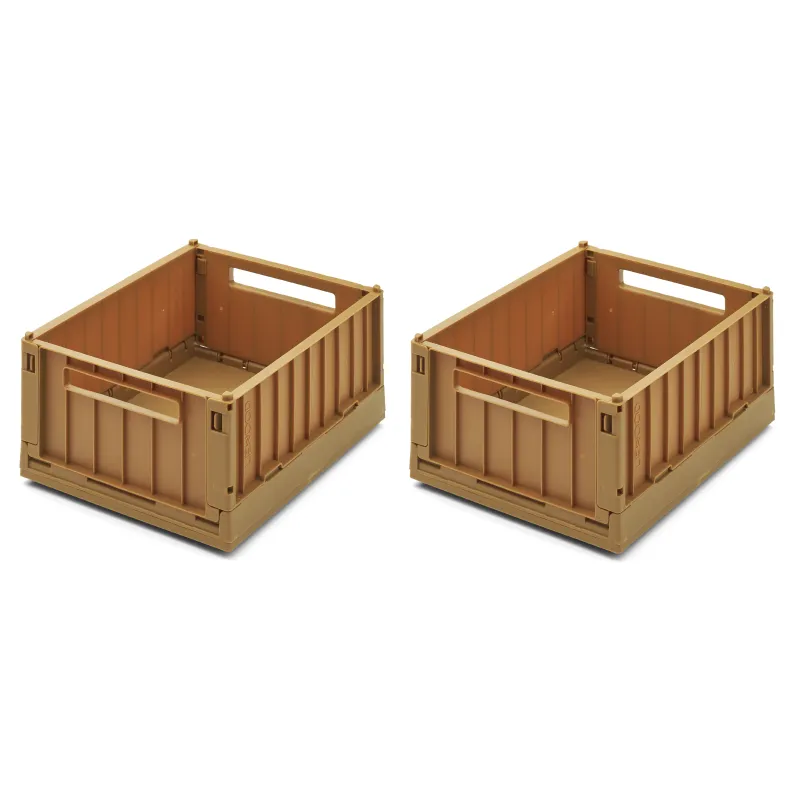 Liewood Weston Small Storage Box With Lid - Golden Caramel (2 Pack)