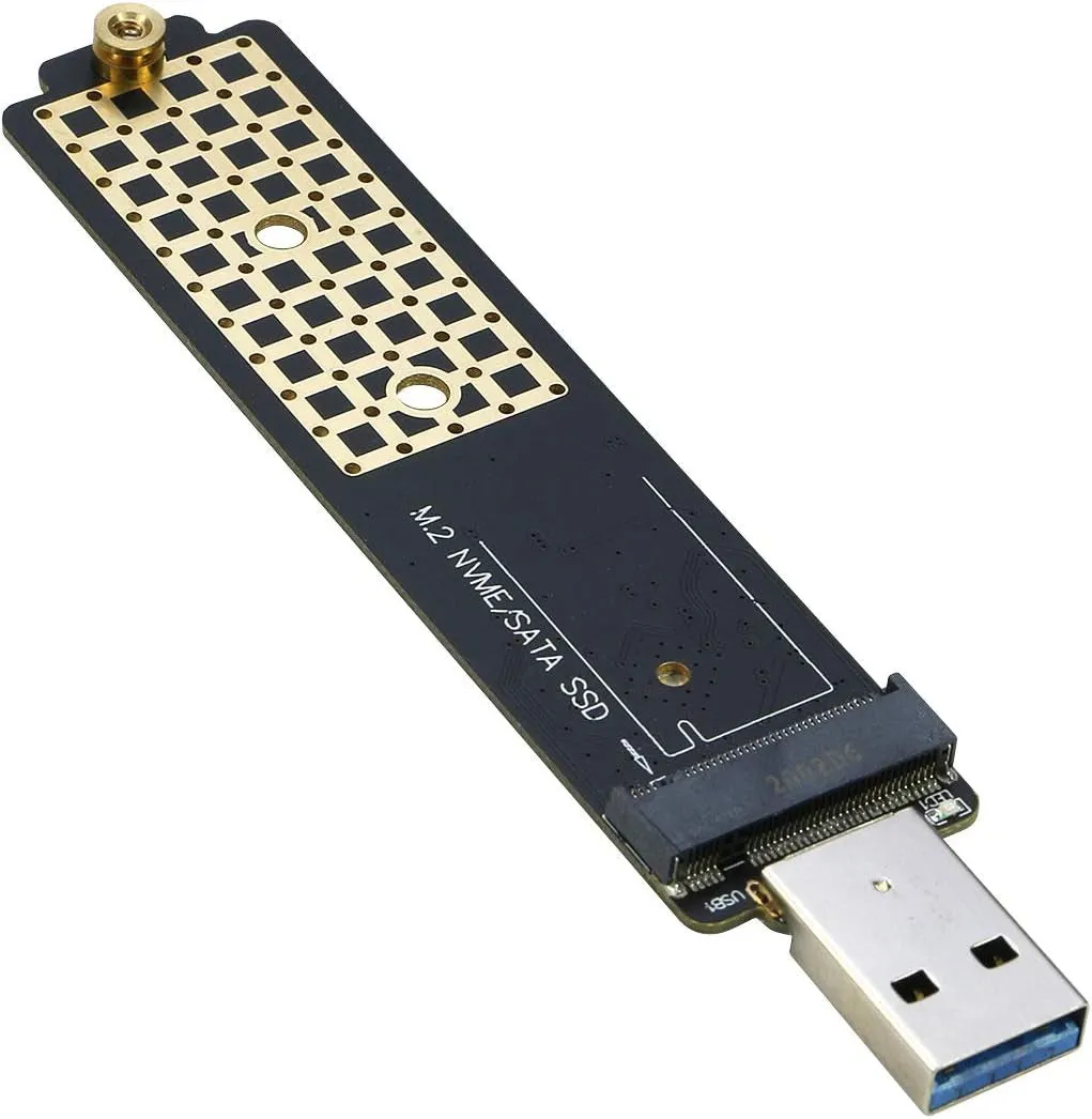 M.2 to USB Adapter, RIITOP Nvme to USB 3.1 Reader Card Compatible with Both Nvme (Pci-E) M Key SSD & (B M Key SATA Based) NGFF SSD