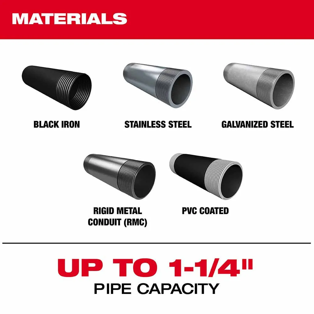 Milwaukee 2870-22 Compact 1/2"-1-1/4" Alloy NPT Portable Pipe Threading Forged Aluminum Die Head Kit