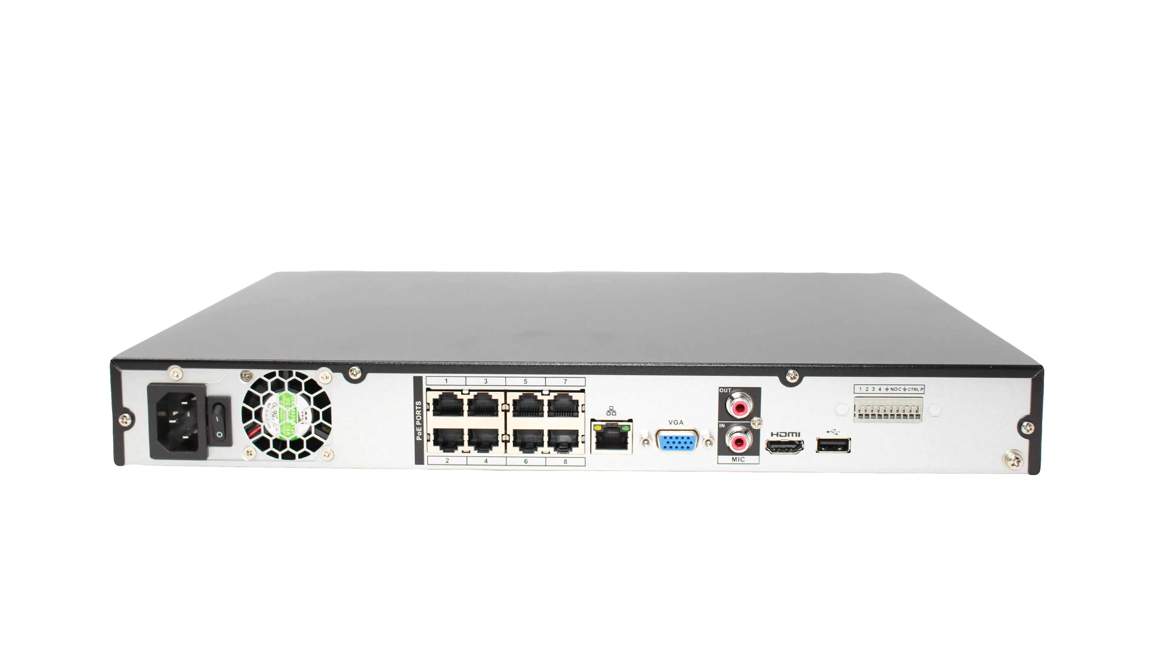 MNR4208-8P-AI | 8 Channel 4K H.265  AI NVR with 32TB (2x16TB) HDD Max Capacity - HDDs Not Included