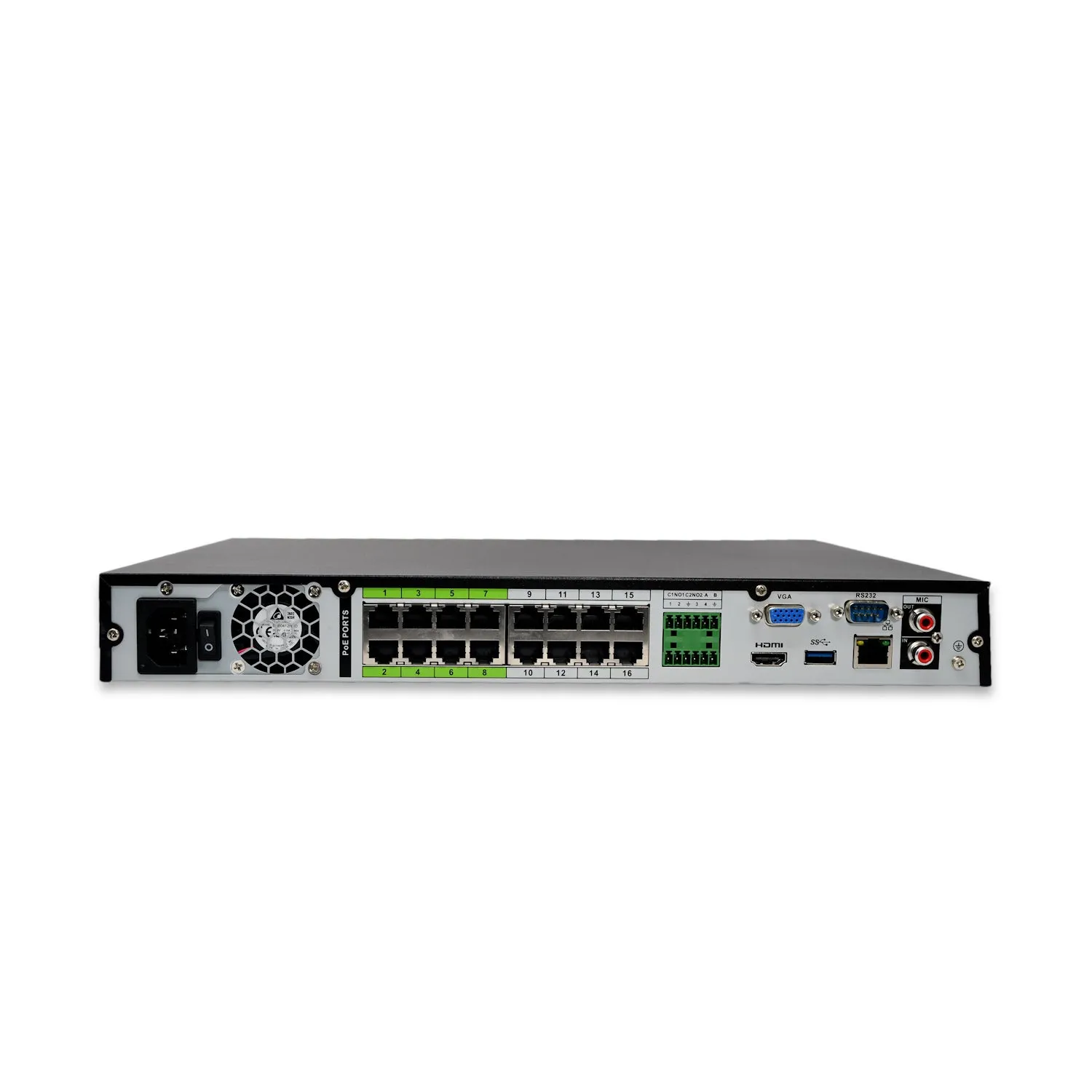 MNR5216-16P-AI | 16 Channel 4K H.265  Pro-AI NVR with 40TB (2x20TB) HDD Max Capacity - HDDs Not Included