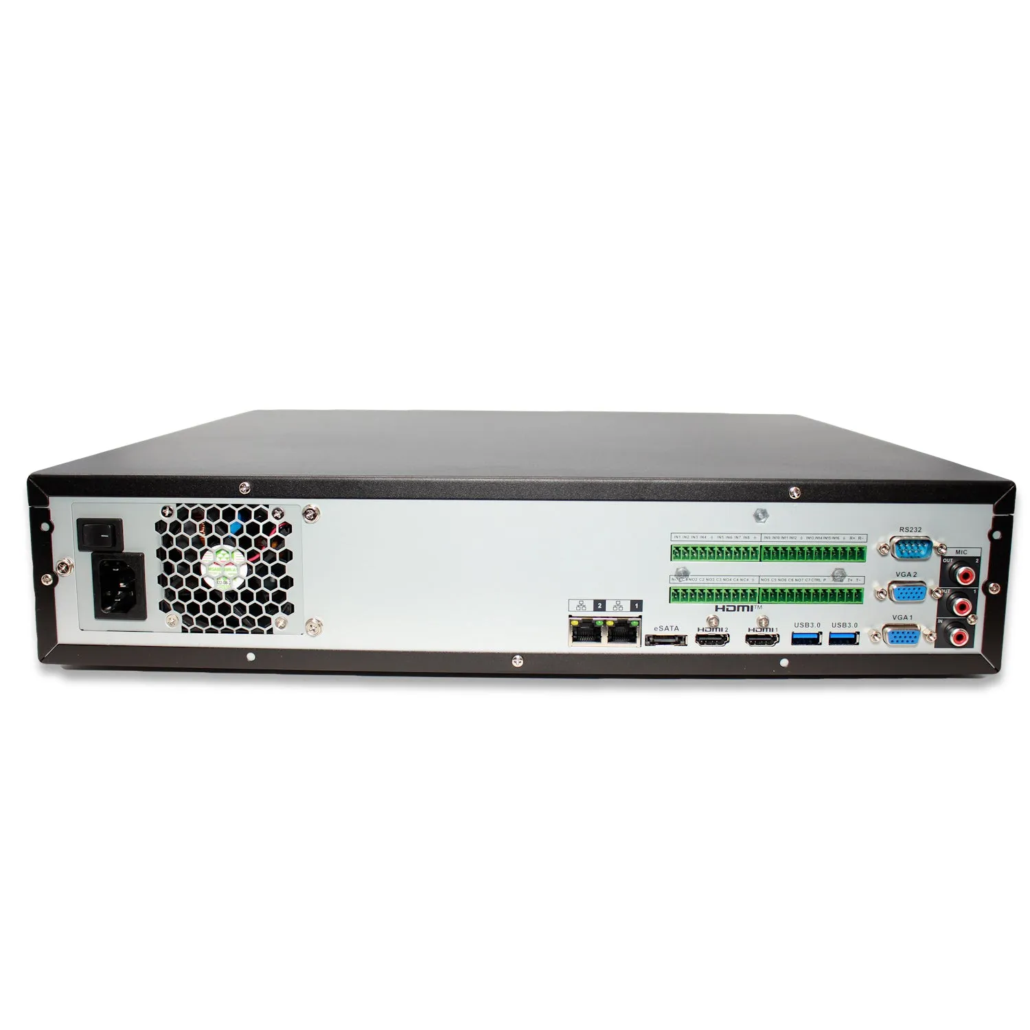 MNR5864-AI | 64 Channel 4K H.265  Pro-AI NVR with 160TB (8x20TB) HDD Max Internal Capacity, eSATA Expandable - HDDs Not Included