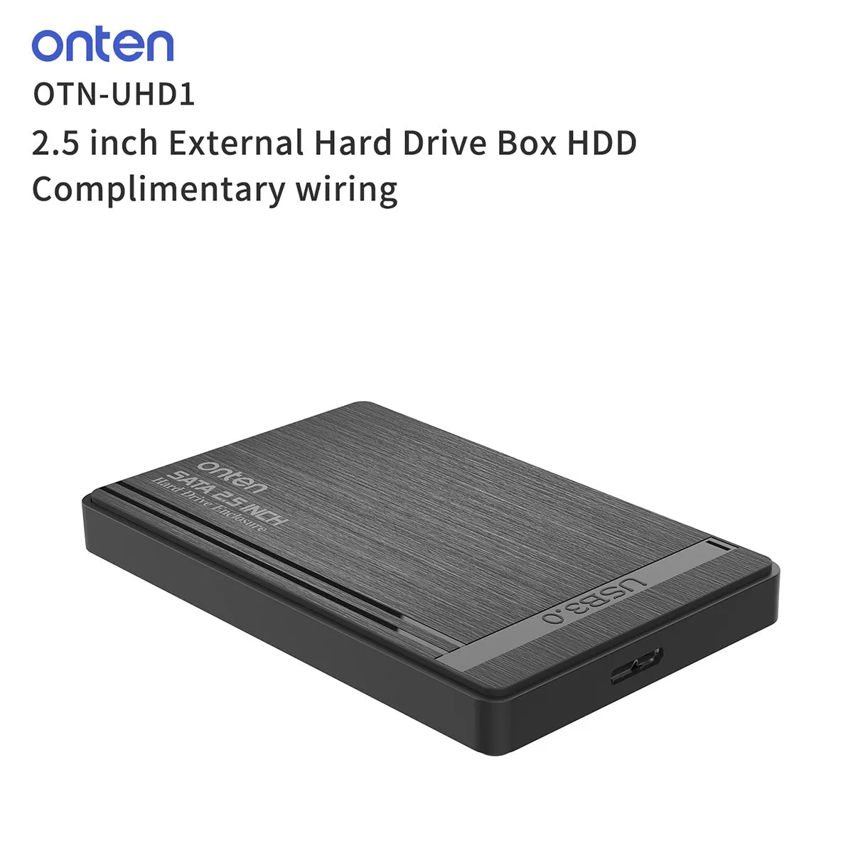 Onten UHD1 2.5 inch External Hard Drive Box with 2 in 1 Cable