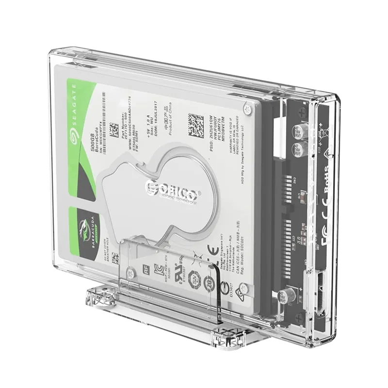 Orico 2.5" Usb3.0 External Hard Drive Enclosure - Transparent