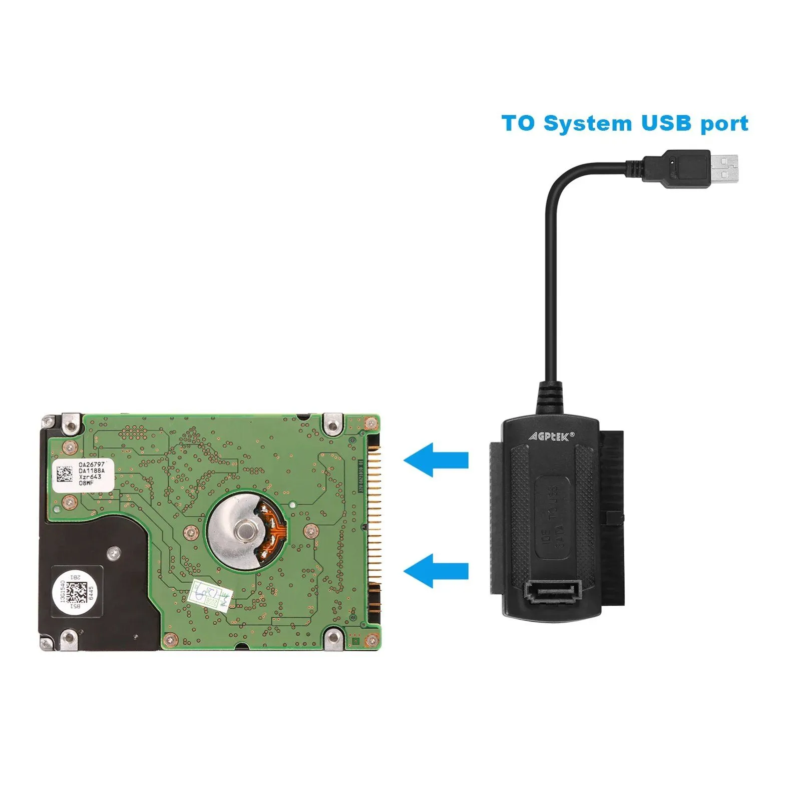 SATA PATA IDE to USB 2.0 Adapter Converter Cable For 2.5" 3.5" Hard Drive Disk