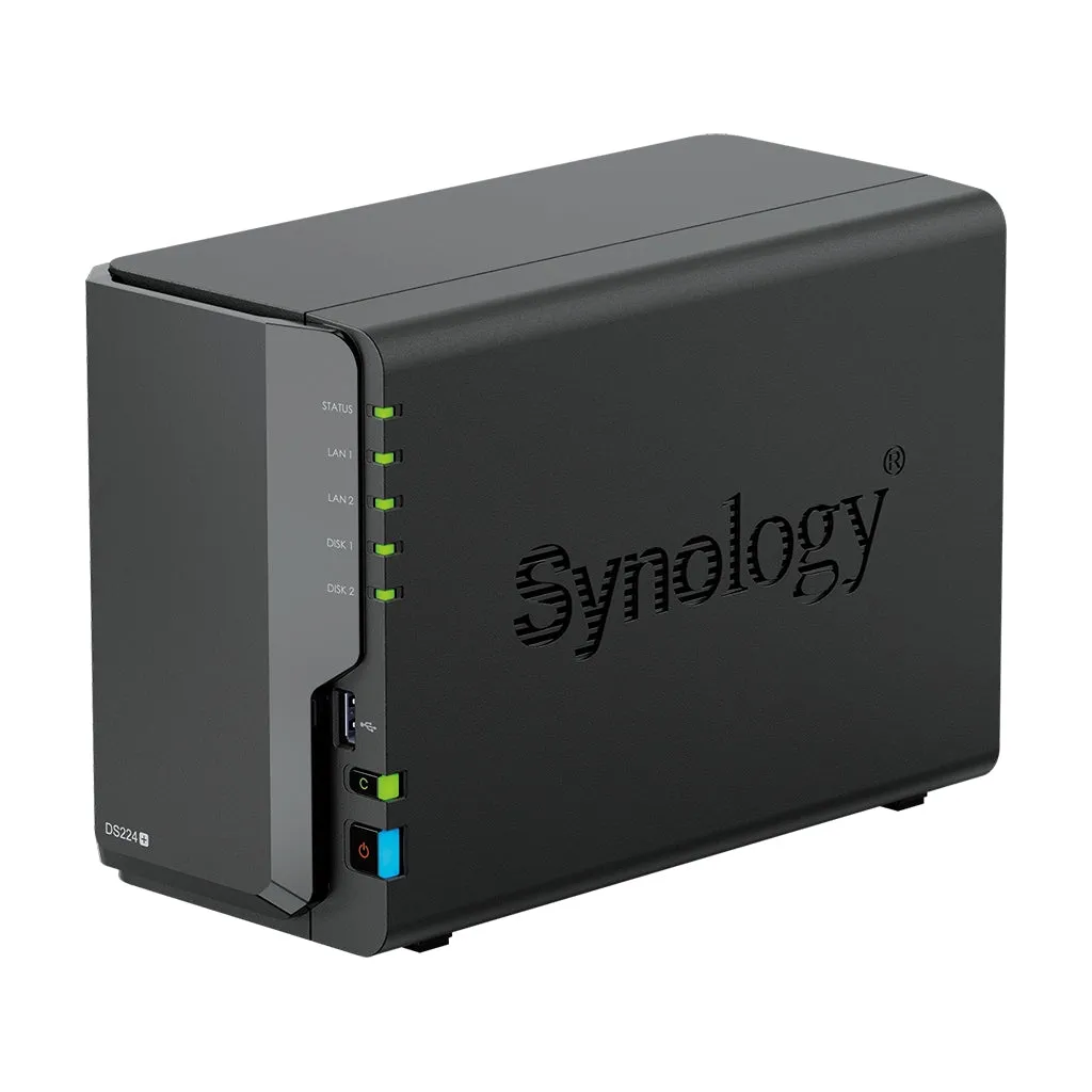 Synology DS224  NAS DiskStation 2-Bays with Quad Core CPU, 2GB Memory, 2-Bays NAS Data BackUp Storage