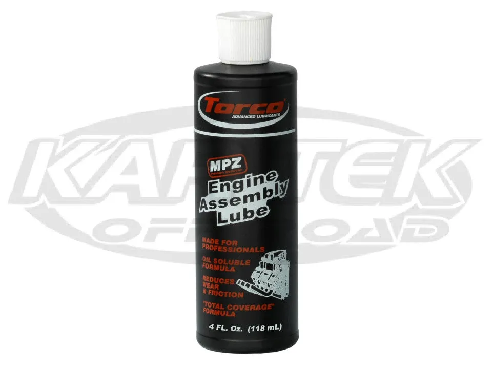 Torco MPZ Friction Reducer Engine Assembly Lube 4 Ounce Bottle