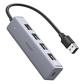 UGREEN 4 Port USB 3.0 Hub With 5V Micro USB Power Compatible for MacBook Mac Pro Mini, iMac, Surface Pro, XPS, IdeaPad, MateBook X Pro, Notebook PC, USB Flash Drives, Mobile HDD (50985)