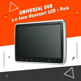 Universal DVD Headrest LCD Silver 9 Inches - Each - Multimedia IPS Display System